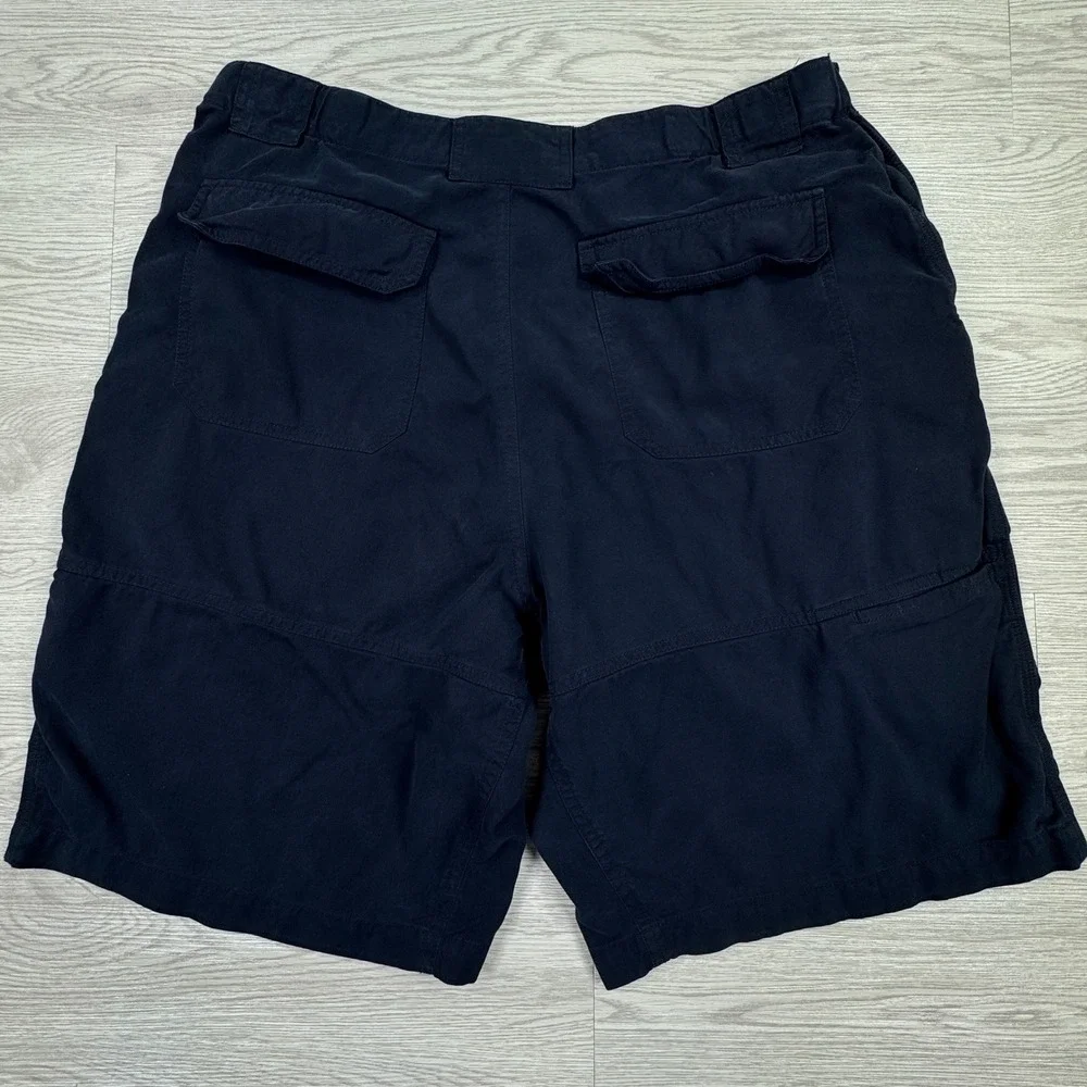 Tommy Bahama Mens Cargo Shorts Dark Navy Blue Sz 34 Tencel Cotton Casual Outdoor